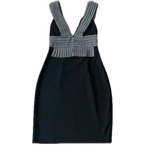 Black Halo Chic Sheath Deep V-neck Cocktail Dress